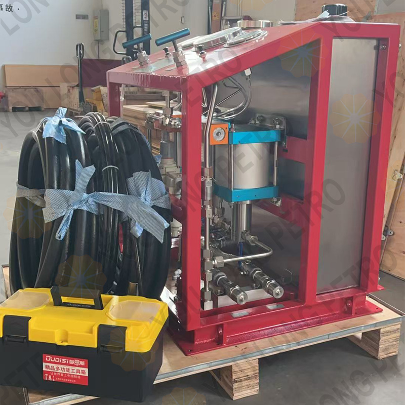 10000psi QST 70-J Pressure Test Pump Pneumatic Bop Pressure Testing Unit with Chart Recorder
